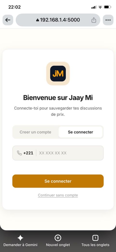 Jaay Mi - Chatbot IA des prix alimentaires au Sénégal